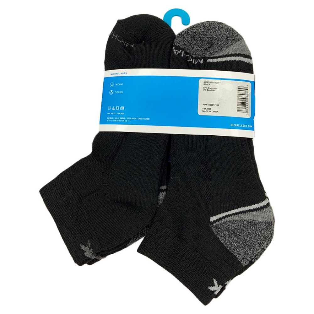 NWT 6-PAIRS PACK MICHAEL KORS MSRP $26.99 MEN'S QUARTER CUT SOCKS SIZES 7-12 - Picture 2 of 3